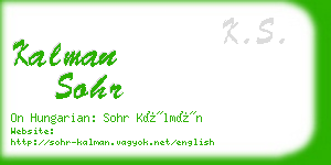 kalman sohr business card